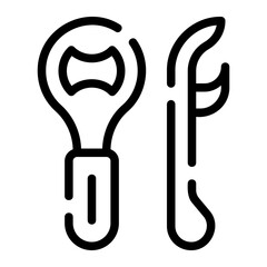 Obraz premium bottle opener line icon