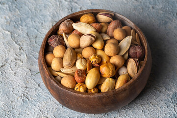 Mixed nuts on a white background