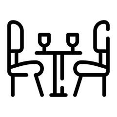dinner table line icon