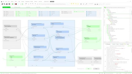 Light Computer Interface Mockup Of Programming Infrastructure For Automated Solutions. Automation Knods with Generic Programming Language and IP Addresses. Template for PC Displays and Laptop Screens.