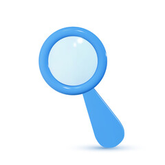 magnifier icon in plastic style. 3d render. vector illustration