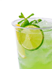 Citrus cocktail mojito with lime and mint