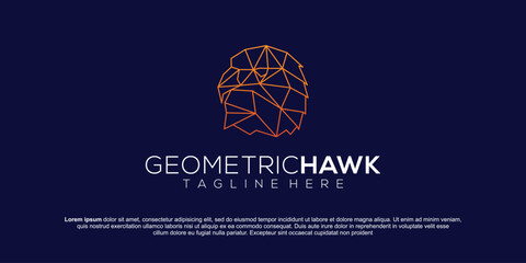 Eagle head geometric logo vector icon design template