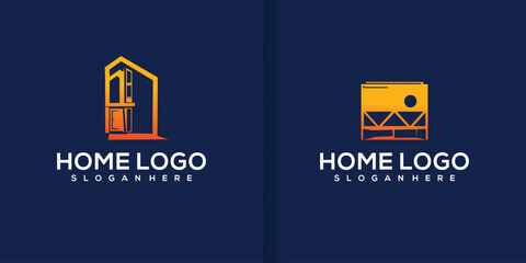 collection of House real estate logo icon design template elements