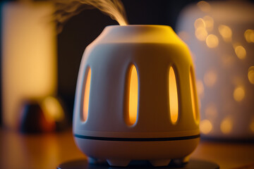 room humidifier with warm light Generative AI