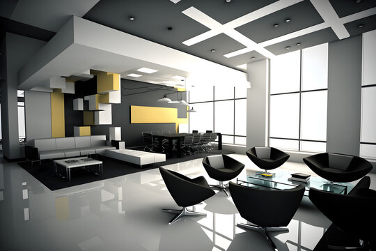Business settings, corporate branding, office interiors, and technology-related visuals indoor design - Generated by Generative AI
