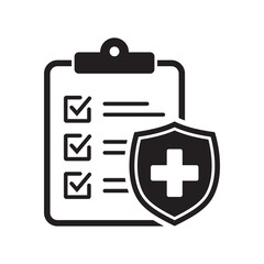 Medical insurance icon on white background. Vector illustration.