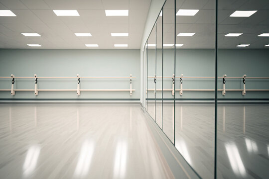 mirror wall in the gym hall Generative AI
