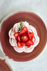 Close up Of Fresh Strawberry Fruit Cake