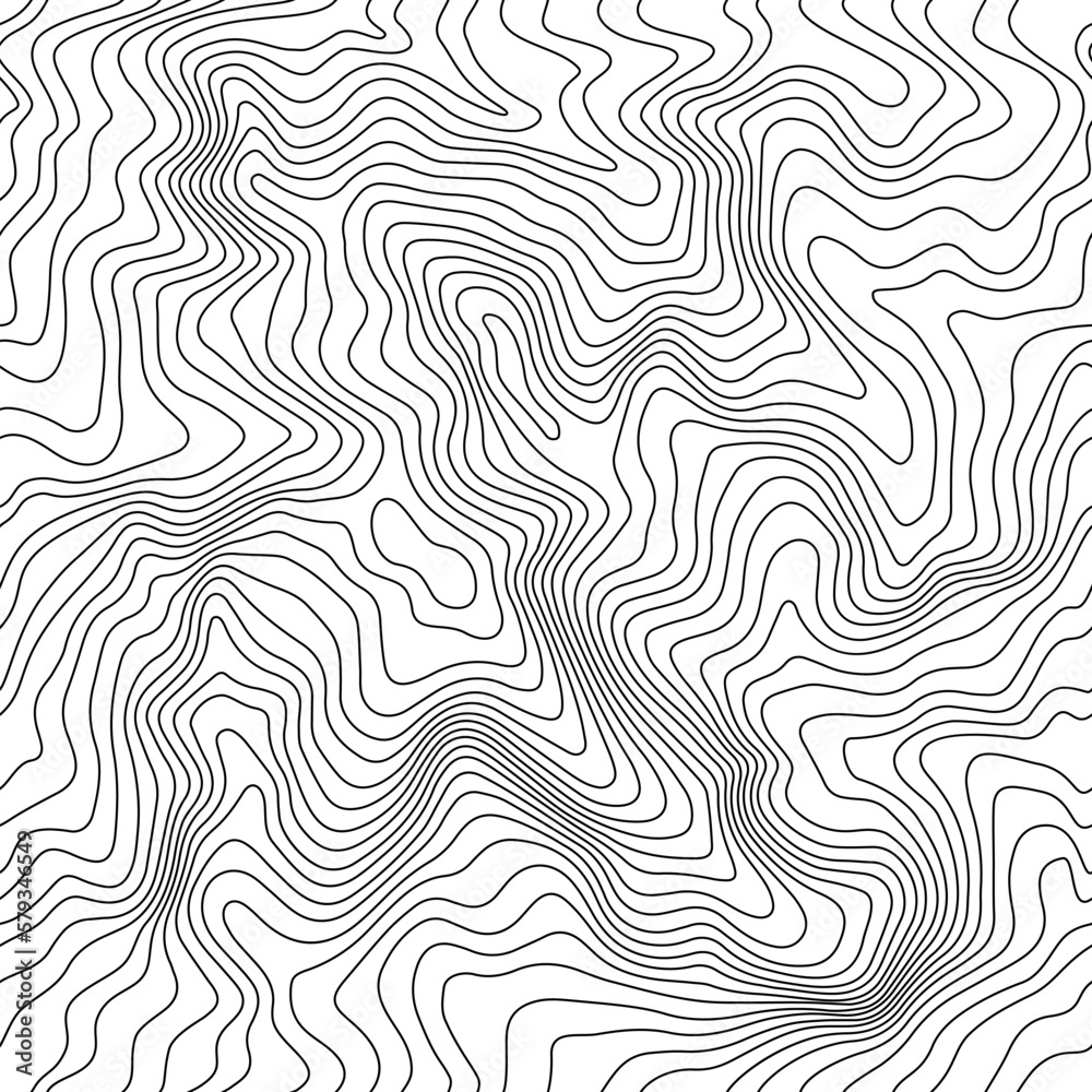 Aufkleber abstract landscape map with lines. vector topography seamless pattern. contour card texture