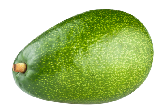 Delicious green avocado cut out