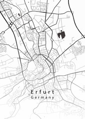 Fototapeta na wymiar Erfurt Germany City Map