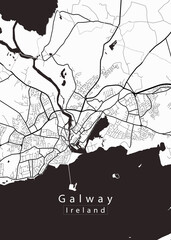 Obraz premium Galway Ireland City Map