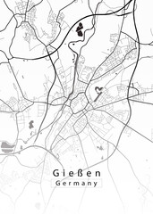 Obraz premium Gießen Germany City Map