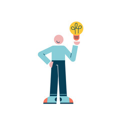 Character with a light bulb