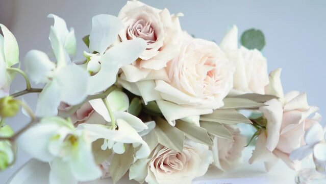 Beautiful wedding bouquet, flowers close-up