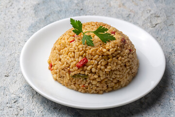 Bulgur pilaf with chia seeds