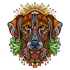 Abstract head of labrador dog vector illustration