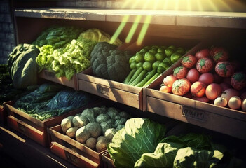 A Fresh Harvest of Natural and Organic Vegetables at the Local Farmers Market
