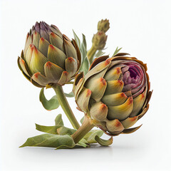 artichokes isolated on a white background