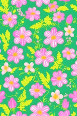 Fototapeta na wymiar Flower pattern colorful illustration