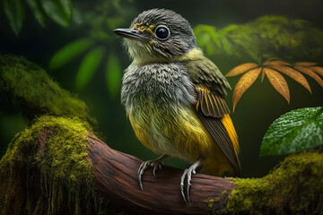 Flycatcher. Generative AI.
