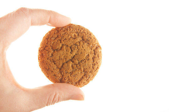 image of cookies hand white background