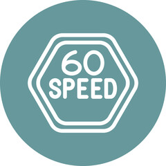 Vector Design 60 Speed Limit Icon Style