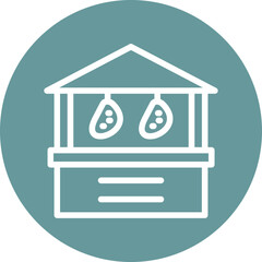 Vector Design Meat Stall Icon Style