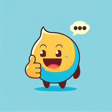 thumb up emoji, cartoon style, flat design, generative ai