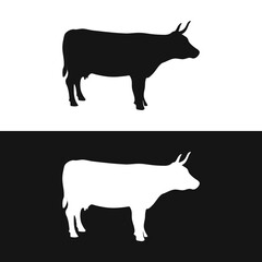 Elegant Vector Illustration of Cow Silhouette