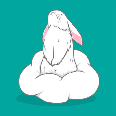 Rabbit Cute Animal Vector Set 