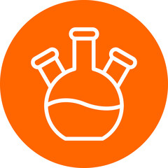 Vector Design Three Neck Flask Icon Style