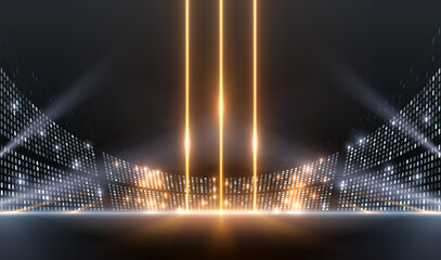 Gold and white stadium light effect background © d1sk