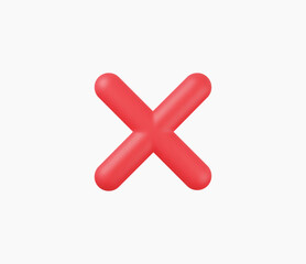 Obraz premium 3d Realistic Cross checkmark sign vector illustration