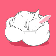 Rabbit Cute Animal Vector Set 