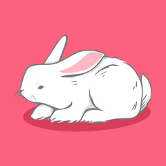 Rabbit Cute Animal Vector Set 