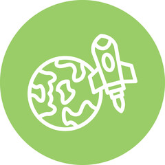 Vector Design Rocket Earth Icon Style