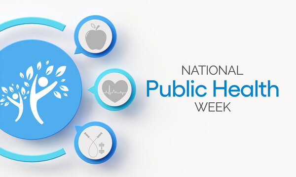 National Public health week observed each year During first full week of April across United states. 3D Rendering
