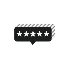 Five Stars Review vector icon.