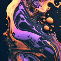 Marble, ink, paint, abstraction. Close-up image. Colorful abstract painting background. Oil paint with a high textured texture. Art to print. Printable artwork Generative AI