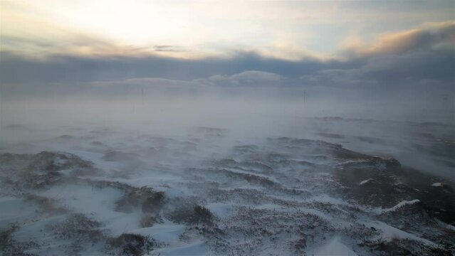 Arctic wasteland Iceland winter tundra moss snow patterns