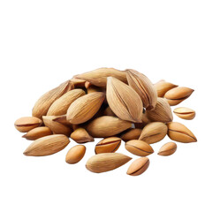 Almond seeds. Almond on transparent background for ads banner,packaging. Generative AI.