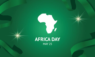 May 25 Postcard for Africa Day with a map in bright colors