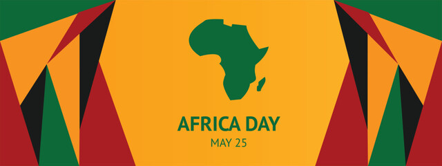May 25 Postcard for Africa Day with a map in bright colors