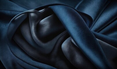 Obraz premium a close up of a blue fabric with a black background. generative ai