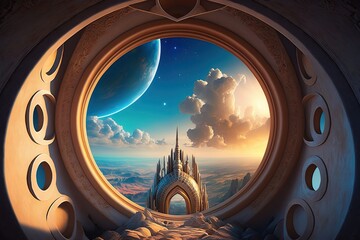 Thousand Heavens Below, An Endless Sky Above - A Portal to Disneyworld's Paradise City Generative AI