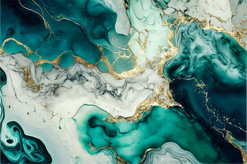 Marble, ink, paint, abstraction. Close-up image. Colorful abstract painting background. Oil paint with a high textured texture. Art to print. Printable artwork Generative AI