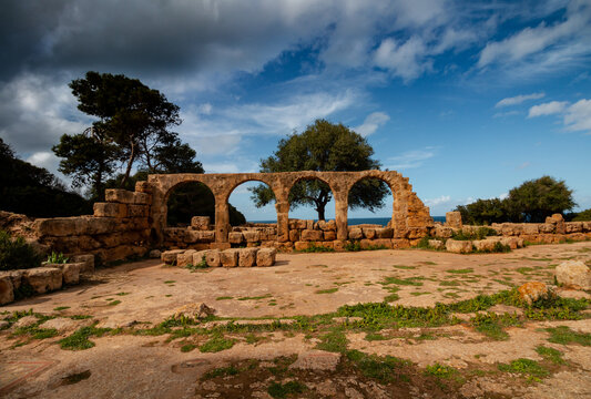 Famous Roman ruin at the city of tipasa, in the heart of ancient Rome in algeria