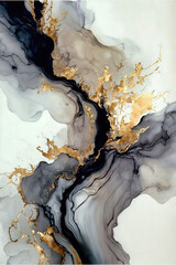 Marble, ink, paint, abstraction. Close-up image. Colorful abstract painting background. Oil paint with a high textured texture. Art to print. Printable artwork Generative AI